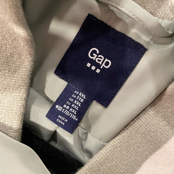 Gap Mint Green Cream Striped Varsity Bomber Jack Full Zip Pockets Size XXL - Picture 7 of 10